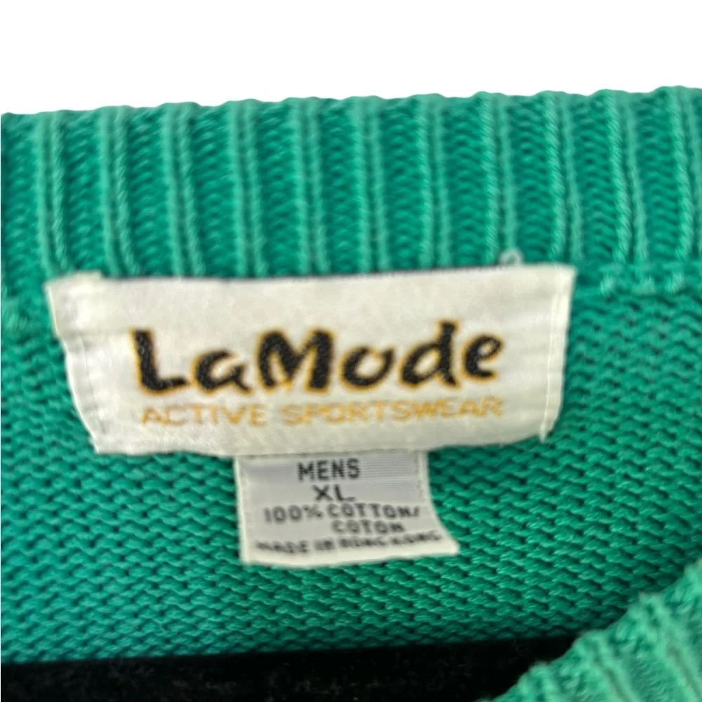VTG LAMODE ACTIVE SPORTSWEAR Oldsmobile Scramble‎ Sweater 80s 90s Green XL Rare